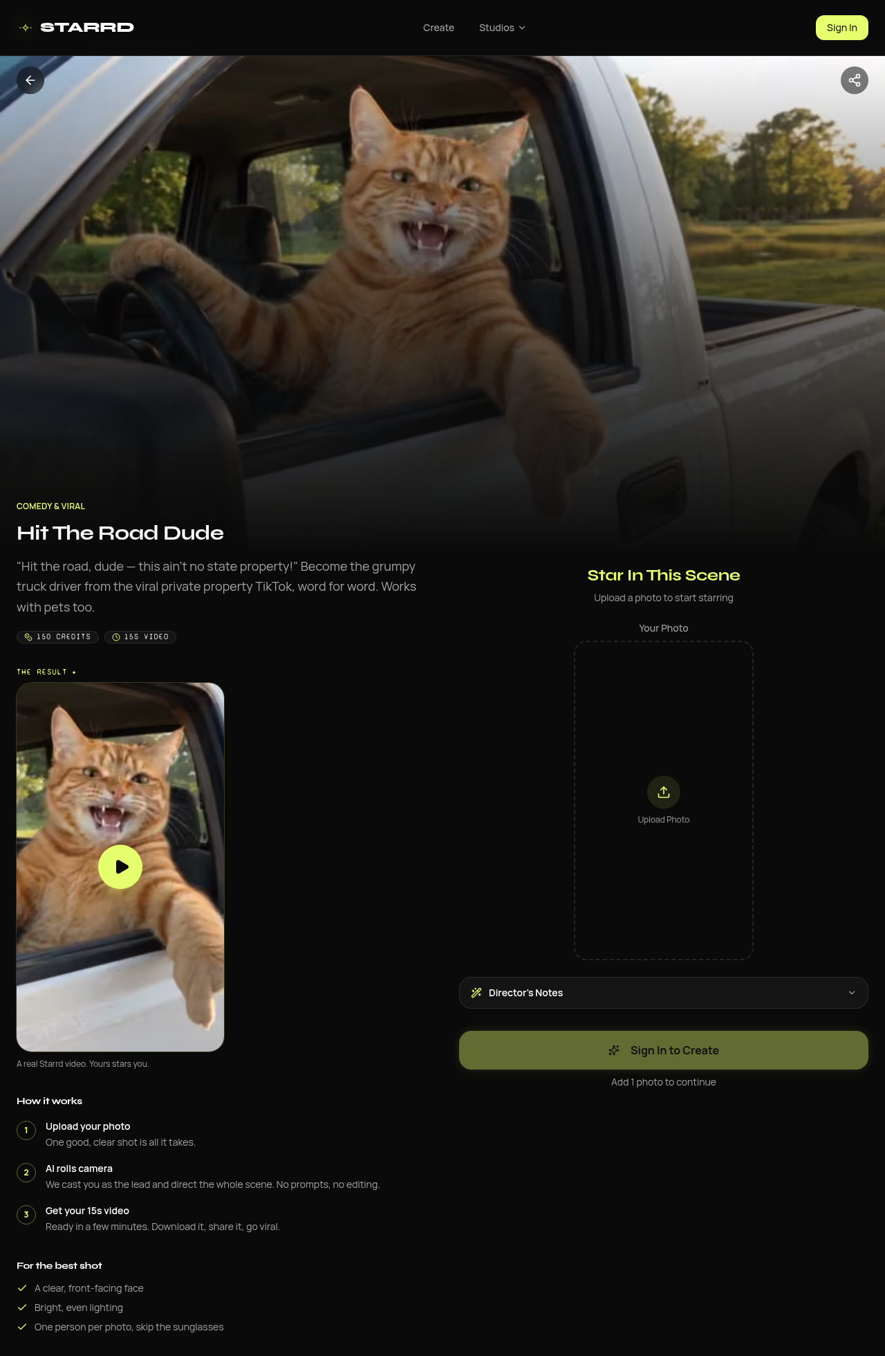 Starrd Hit The Road Dude template, captured 2026-10-21